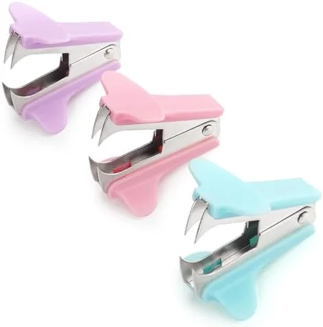 3-Pack Staple Removers in Assorted Colors - Blue, Green, Dark Grey