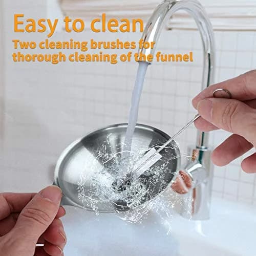 Durable Metal Stainless Steel Funnel, Large Medium Small Funnel Set of 3, Food Grade Mini Funnels for Kitche