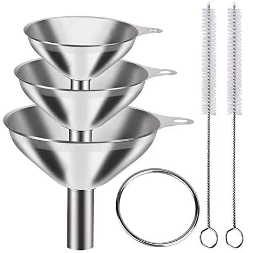 Durable Metal Stainless Steel Funnel, Large Medium Small Funnel Set of 3, Food Grade Mini Funnels for Kitche
