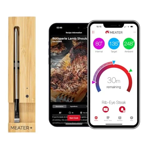 Essential MEATER Plus: Smart Bluetooth Wireless Meat Thermometer Digital | BBQ, Grill, Oven, Smoker, Air Fryer